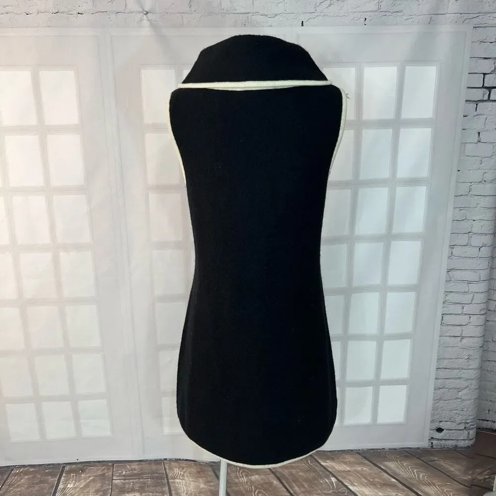 Rachel Zoe Black Wool Roll Neck Mod Vibe Mini Tunic Dress Size Medium - Picture 5 of 10